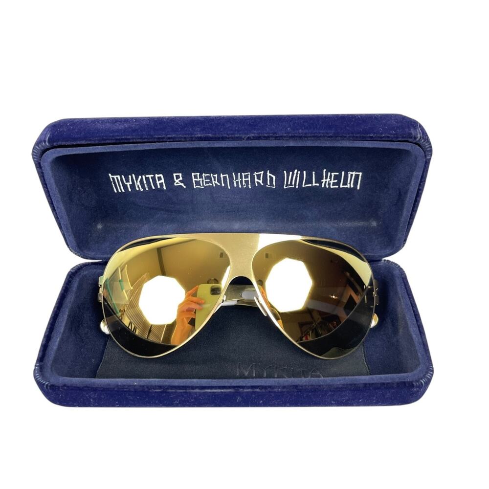 MYKITA Franz Gold Sunglasses Bernhard Willhelm Mirrored Aviator Made in Germany